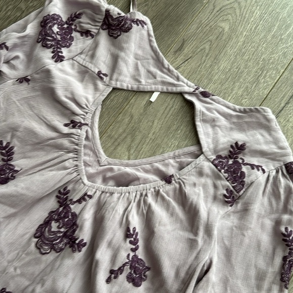 Free People Emma Austin Dress Long Sleeve Elderberry Embroidered Boho Sz S - Picture 6 of 6